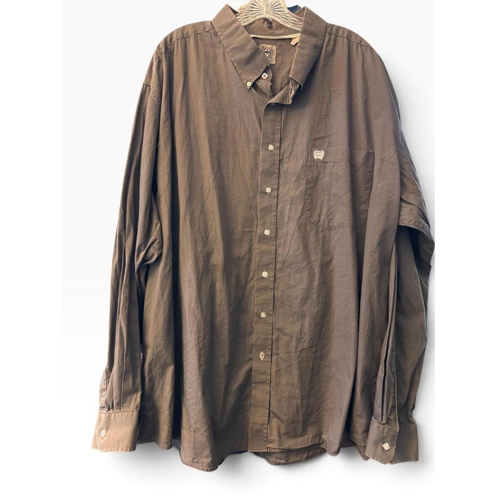 Cinch Mens XXXL Long Sleeve Button Down Western Shirt Charcoal Logo Pocket